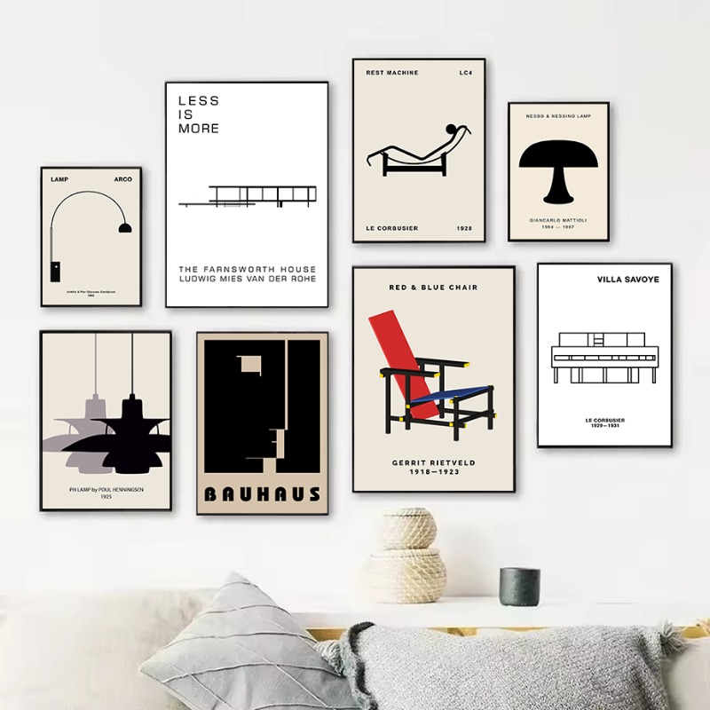 Interior Design Studio - Klassisches Farnsworth House Bauhaus Design, abstrakte