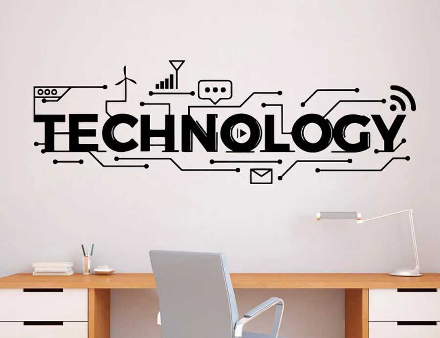 Interior Design Education - Technologie Schriftzug Wand Aufkleber Vinyl Aufkleber