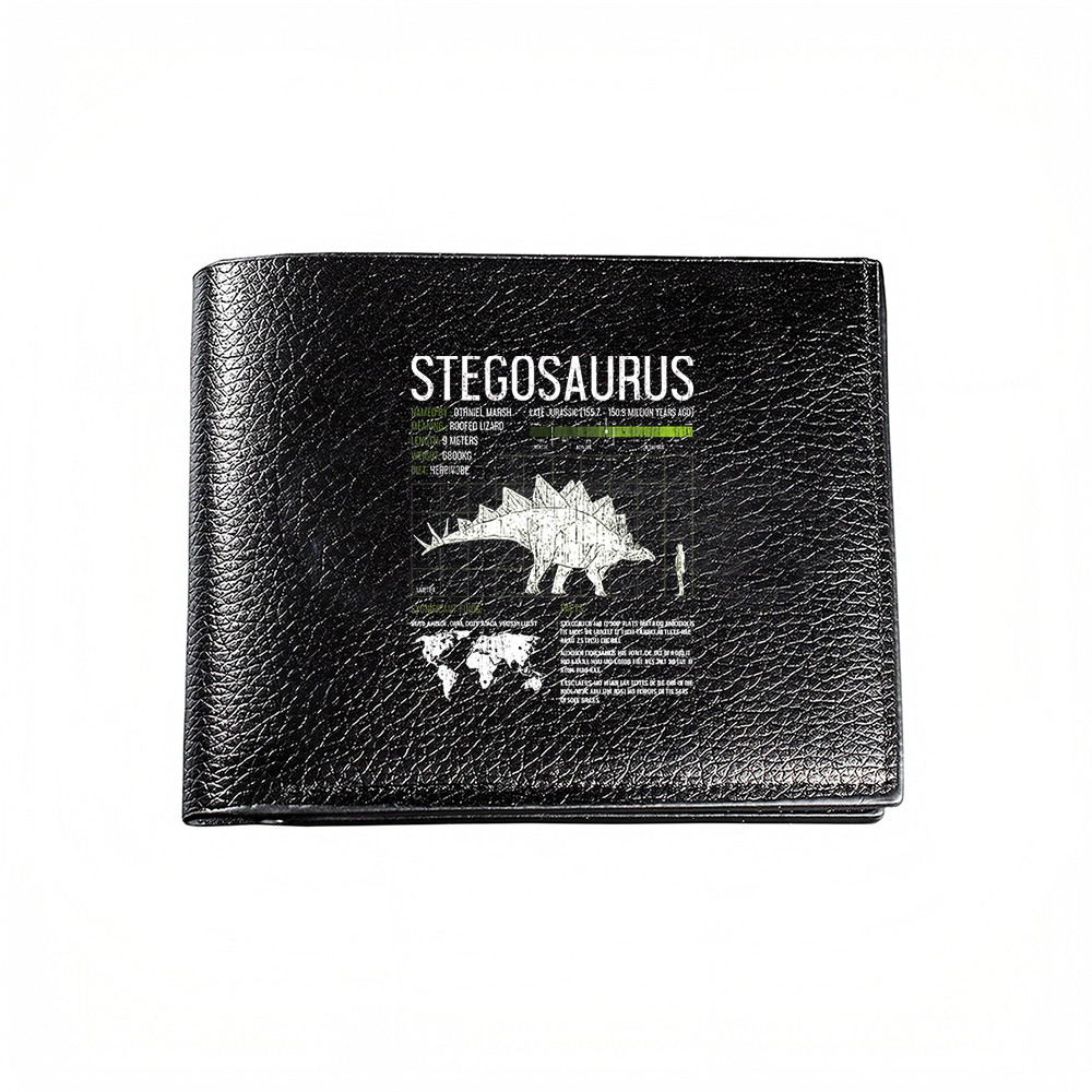 Interior Design Education - Stegosaurus-Dinosaurier-Design Herren-Geldbörse mit Lehrreichem Grafikdruck für