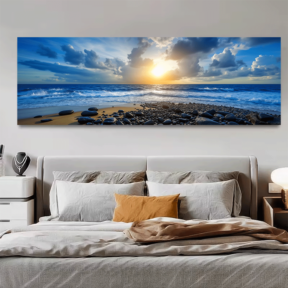 Interior Design Studio - 1 Stück Leinwand-Poster, ungerahmt, Ozean, Sonnenuntergang,