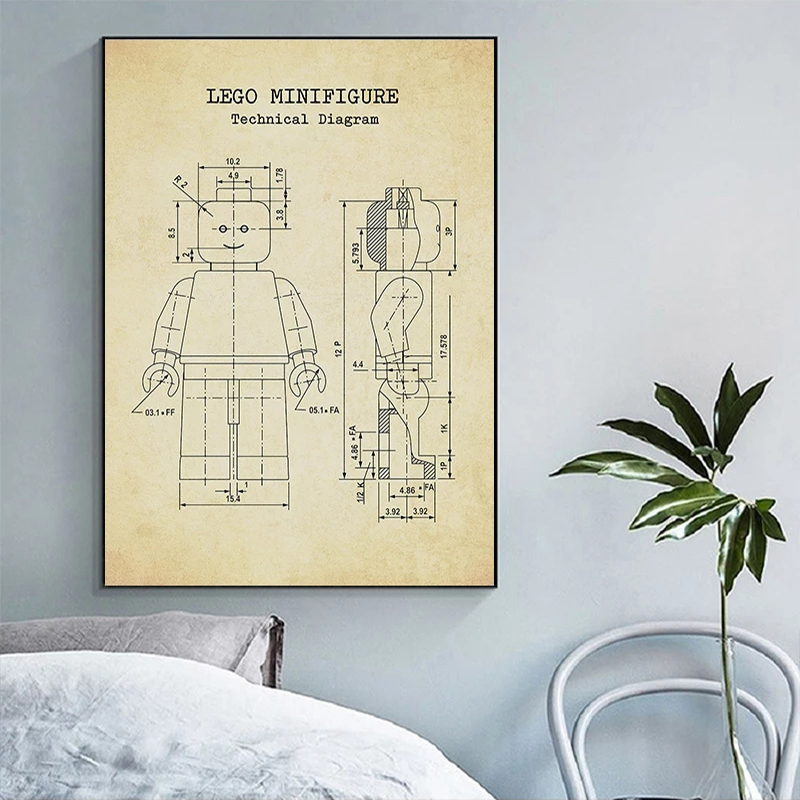 Legos Man Patent Vintage Poste – Interior Design Studio Bewertung und Preis