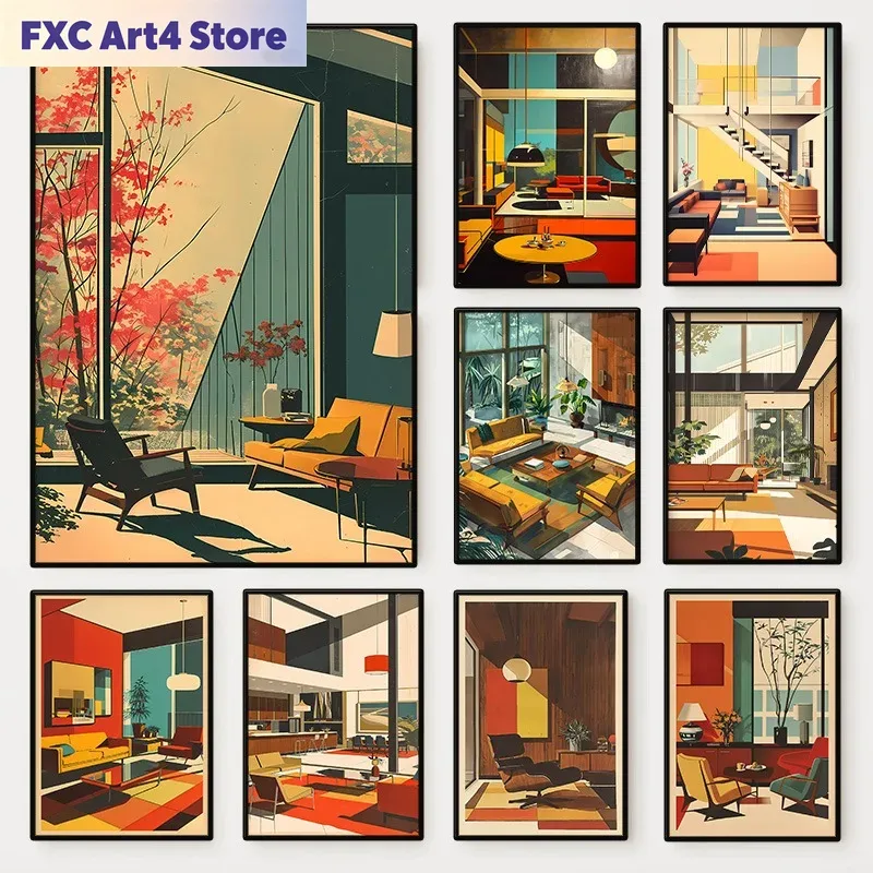 Rahmenloses Vintage-Poster für – Interior Design Studio Bewertung und Preis
