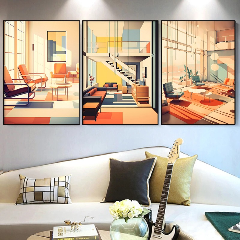 Rahmenloses Vintage-Poster für – Interior Design Studio Bewertung und Preis