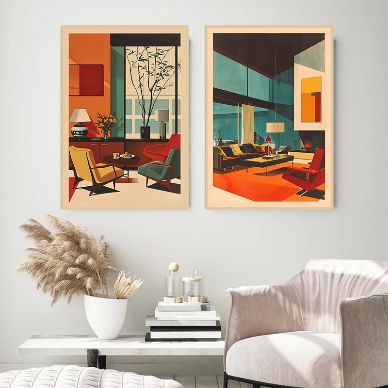 Rahmenloses Vintage-Poster für – Interior Design Studio Bewertung und Preis