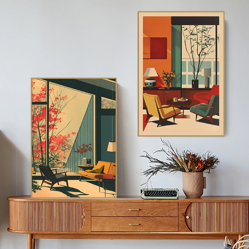 Rahmenloses Vintage-Poster für – Interior Design Studio Bewertung und Preis